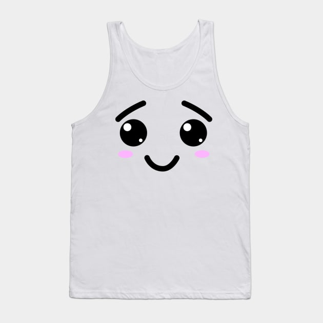 Cute Kawaii face smiling Tank Top by All About Nerds